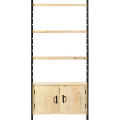 Kirjahylly 4 tasoa 80x30x180 cm täysi mangopuu