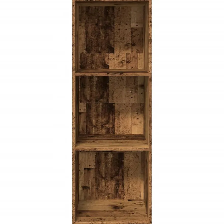Kirjahylly vanha puu 40x30x114 cm tekninen puu (57874)