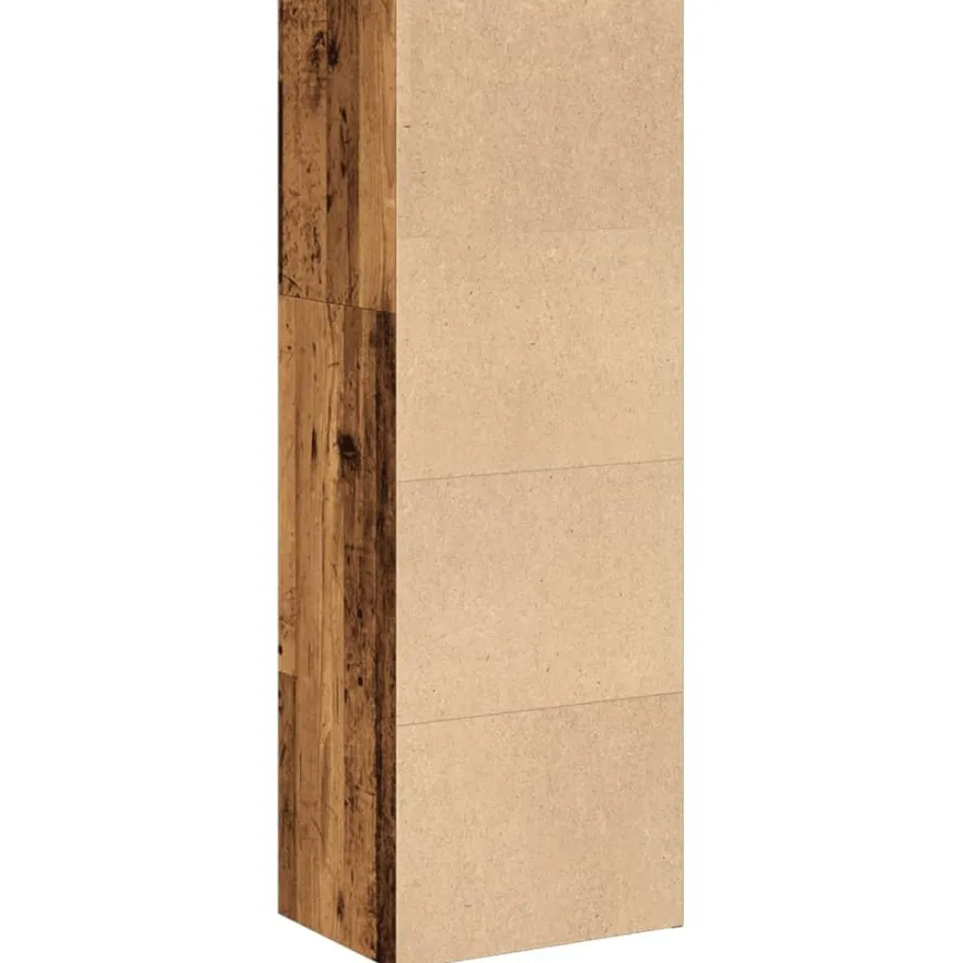 Kirjahylly vanha puu 40x30x114 cm tekninen puu (57874)