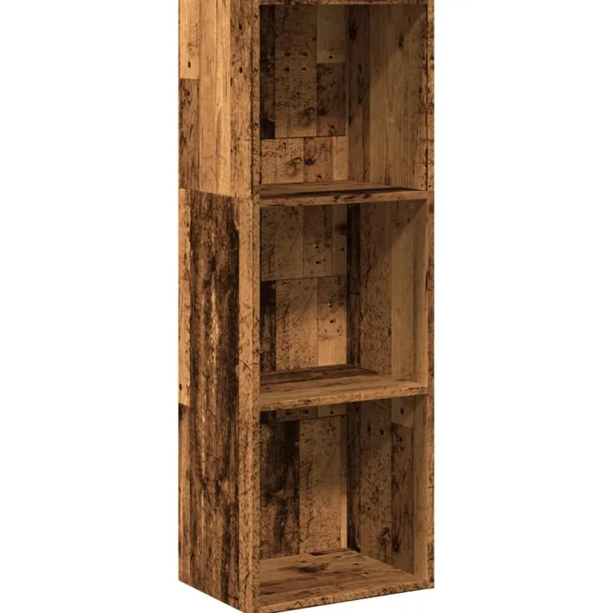 Kirjahylly vanha puu 40x30x114 cm tekninen puu (57874)