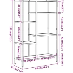 Kirjahylly 80x30x120-180cm, eri värejä
