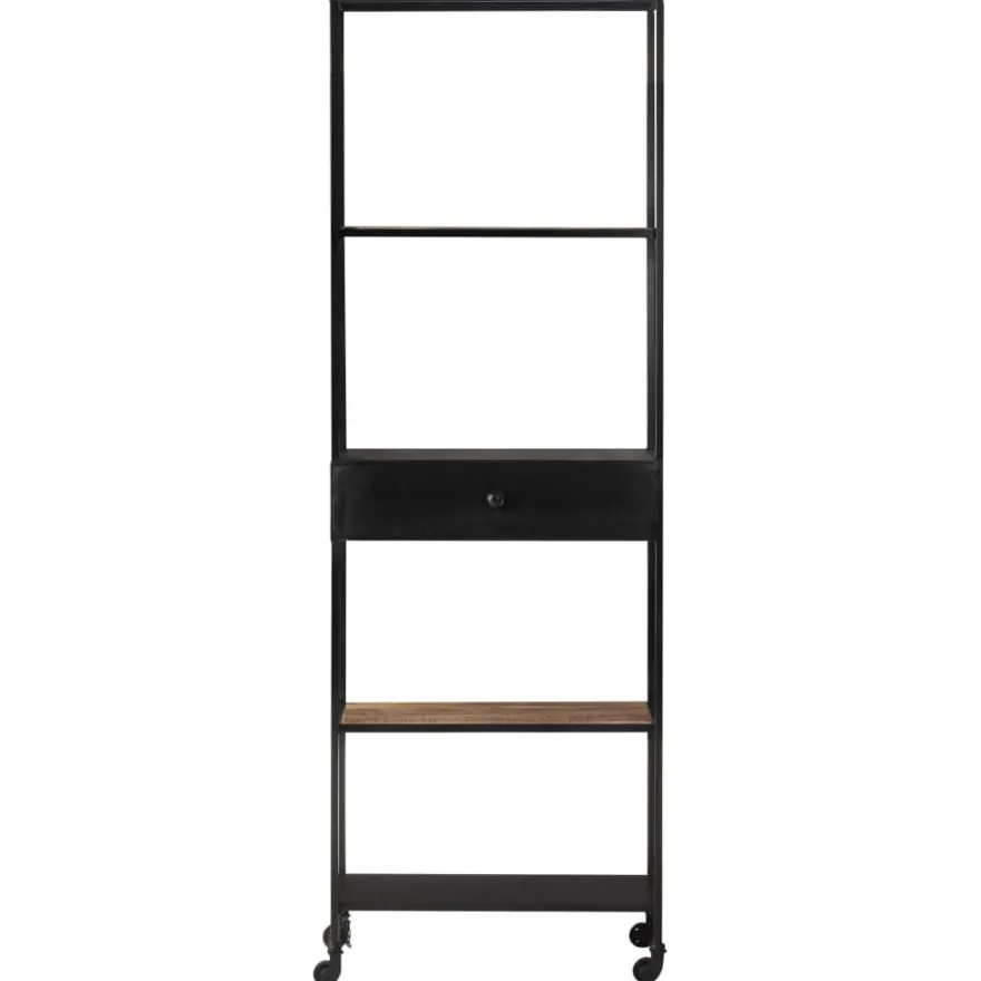 Kirjahylly 60-80x35x180cm, karkea mangopuu, eri kokoja