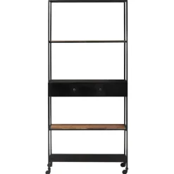 Kirjahylly 60-80x35x180cm, karkea mangopuu, eri kokoja