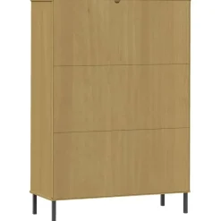 Kirjakaappi Oslo 90x35x128,5cm, metallijalat, täyspuu, eri värejä