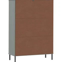 Kirjakaappi Oslo 90x35x128,5cm, metallijalat, täyspuu, eri värejä