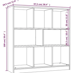 Kirjakaappi 97.5x29.5x100cm, tekninen puu, eri värejä