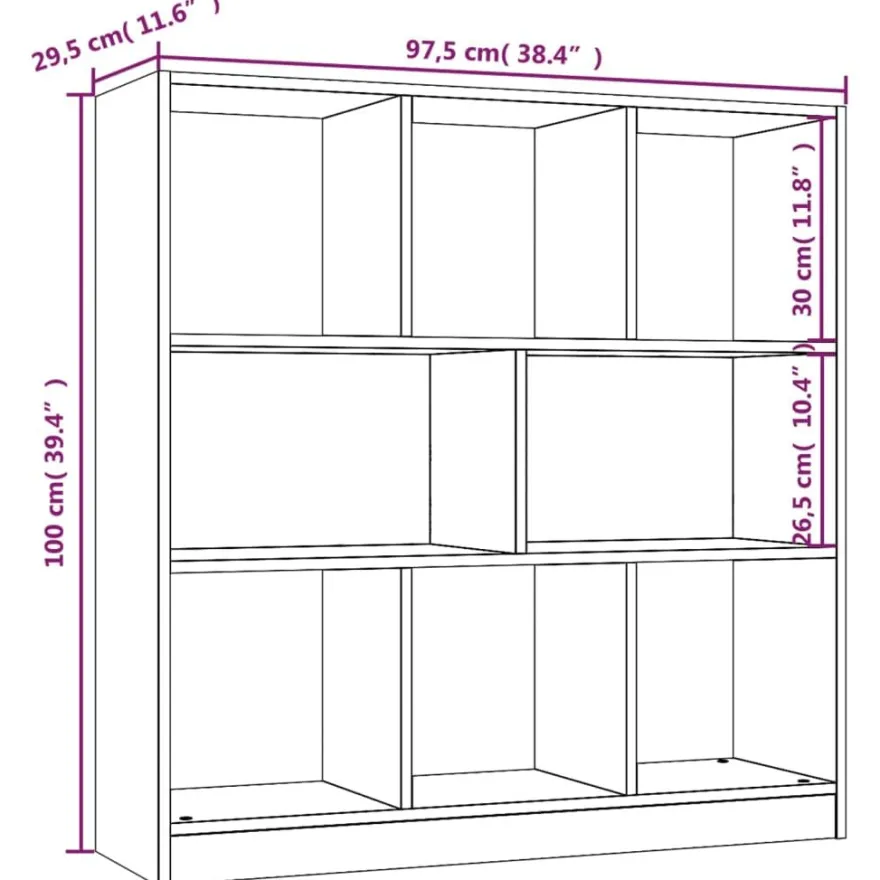 Kirjakaappi 97.5x29.5x100cm, tekninen puu, eri värejä