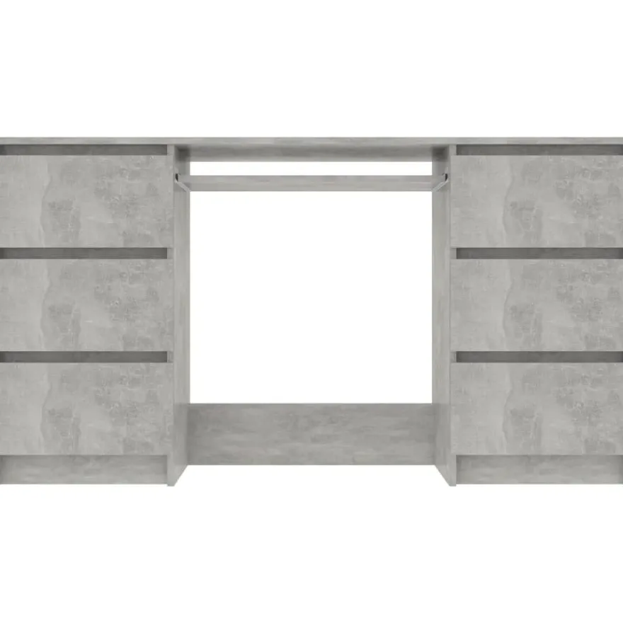 Kirjoituspöytä betoninharmaa 140x50x77 cm lastulevy