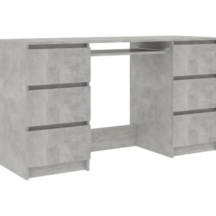 Kirjoituspöytä betoninharmaa 140x50x77 cm lastulevy