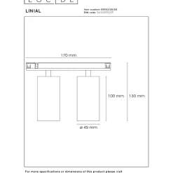 Kiskovalaisin Lucide Linial Moxx, 4.5x15cm, IP20, 10W, messinki