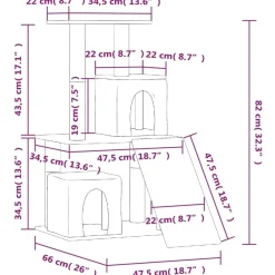 Kissan kiipeilypuu sisal-raapimispylväillä, korkeus 82 cm, eri värejä (15960)