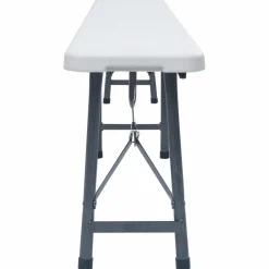 Kokoontaitettavat puutarhapenkit 2 kpl 180 cm hdpe valkoinen