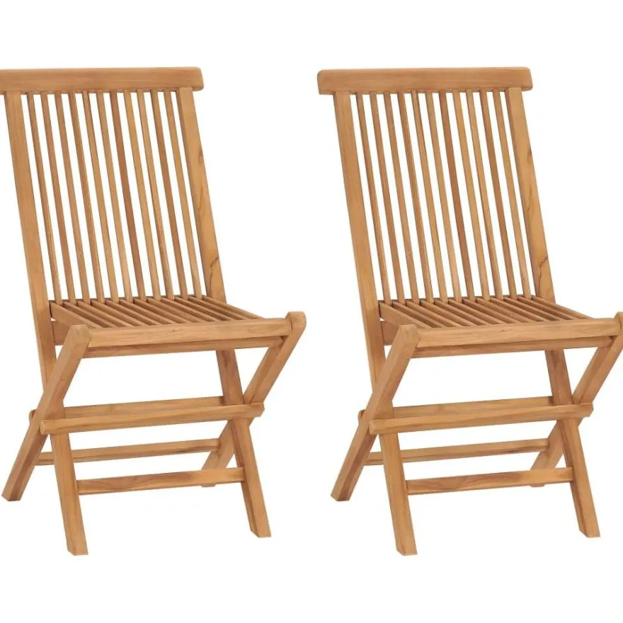 Kokoontaitettavat puutarhatuolit, 2 kpl, 47x60x89 cm, tiikki