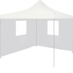 Kokoontaittuva juhlateltta 2 sivuseinää 2x2 m teräs valkoinen