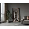 Kokovartalopeili Linento Furniture Rattan, 90x180cm, musta