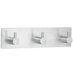Kolmoiskoukku Beslagsboden Design 1107, tarrakiinnitteinen, harjattu