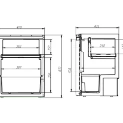 Kompressorijääkaappi, Heed 65 l, 12/24 V