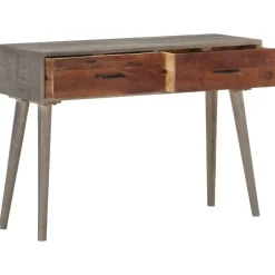 Konsolipöytä 110x35x75 cm karkea mangopuu harmaa