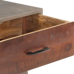 Konsolipöytä 110x35x75 cm karkea mangopuu harmaa
