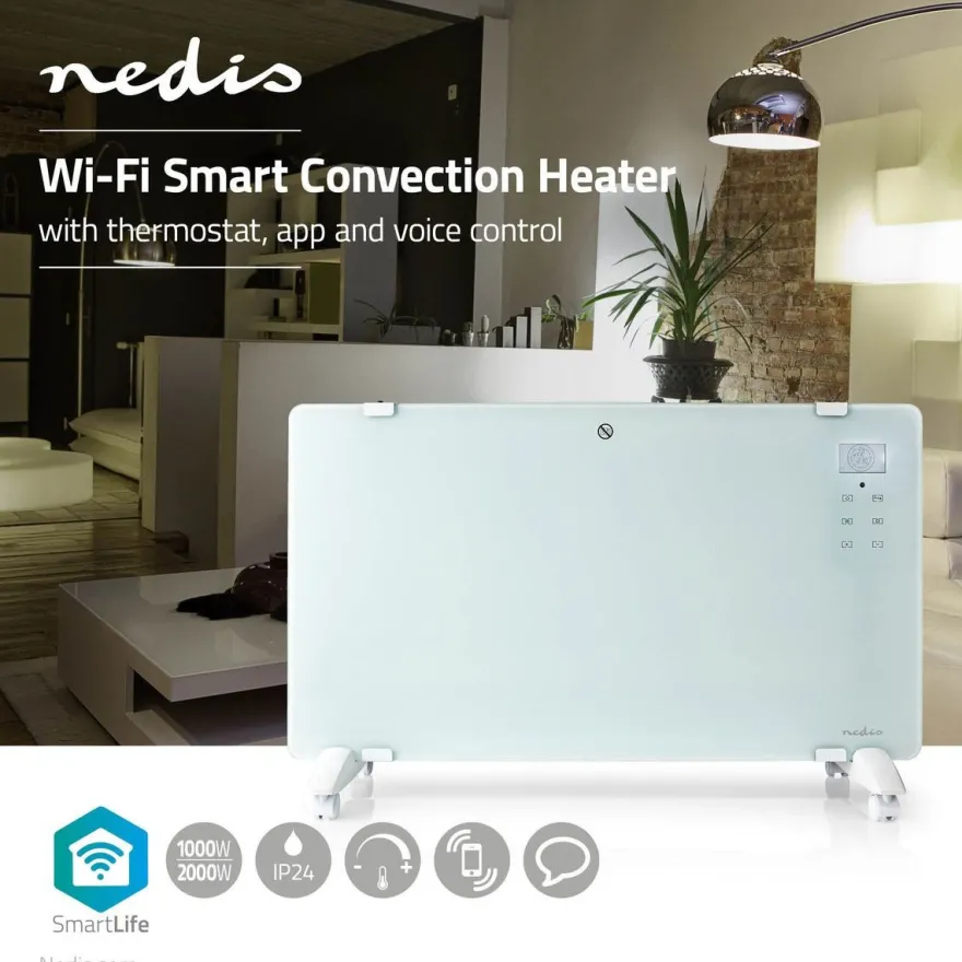 Konvektiolämmitin Nedis Wi-Fi WIFIHTPL20FWT, 2000W