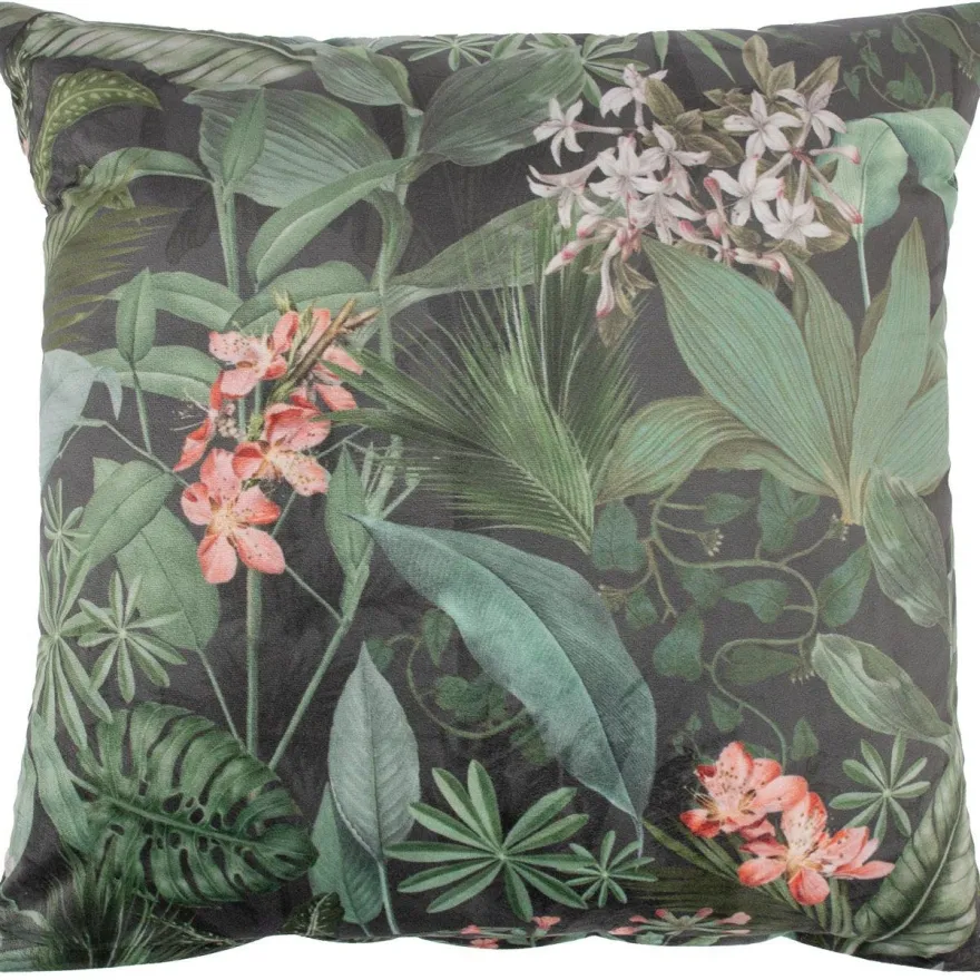Koristetyyny Home4You HOLLY 45x45 cm, trooppiset kasvit, vihreä