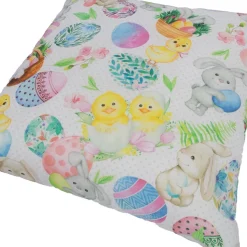 Koristetyyny Home4You LONETA 45x45 cm, kevät ja jänis, monivärinen