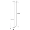 Korkea kaappi Gustavsberg Graphic Base, 1700x300 mm, valkoinen