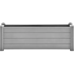 Korotettu kukkalaatikko PP kivenharmaa 100x43x35 cm