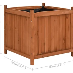 Korotetut kukkalaatikot 2 kpl 50x50x50 cm kuusi