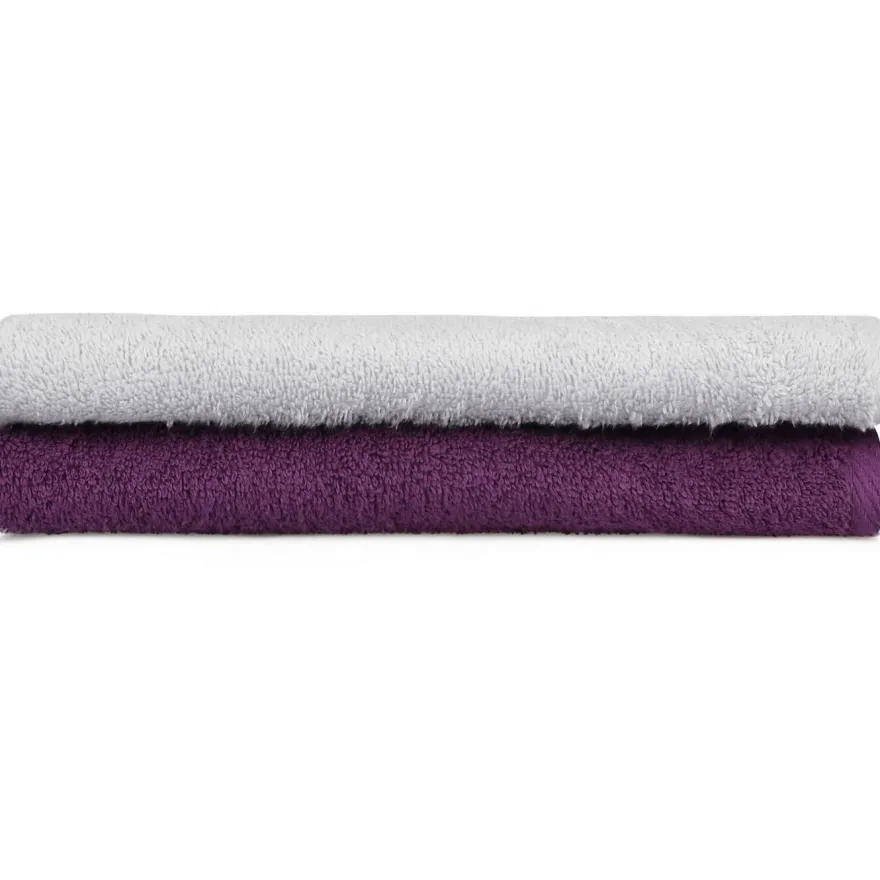 Käsipyyhe Linento Tarilonte, 50x90cm, vaaleanharmaa/violetti, 2kpl