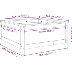 Kukkalaatikko harmaa 82,5x82,5x39 cm, mänty