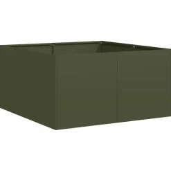 Kukkalaatikko oliivinvihreä 80x80x40 cm kylmävalssattu teräs (60741)
