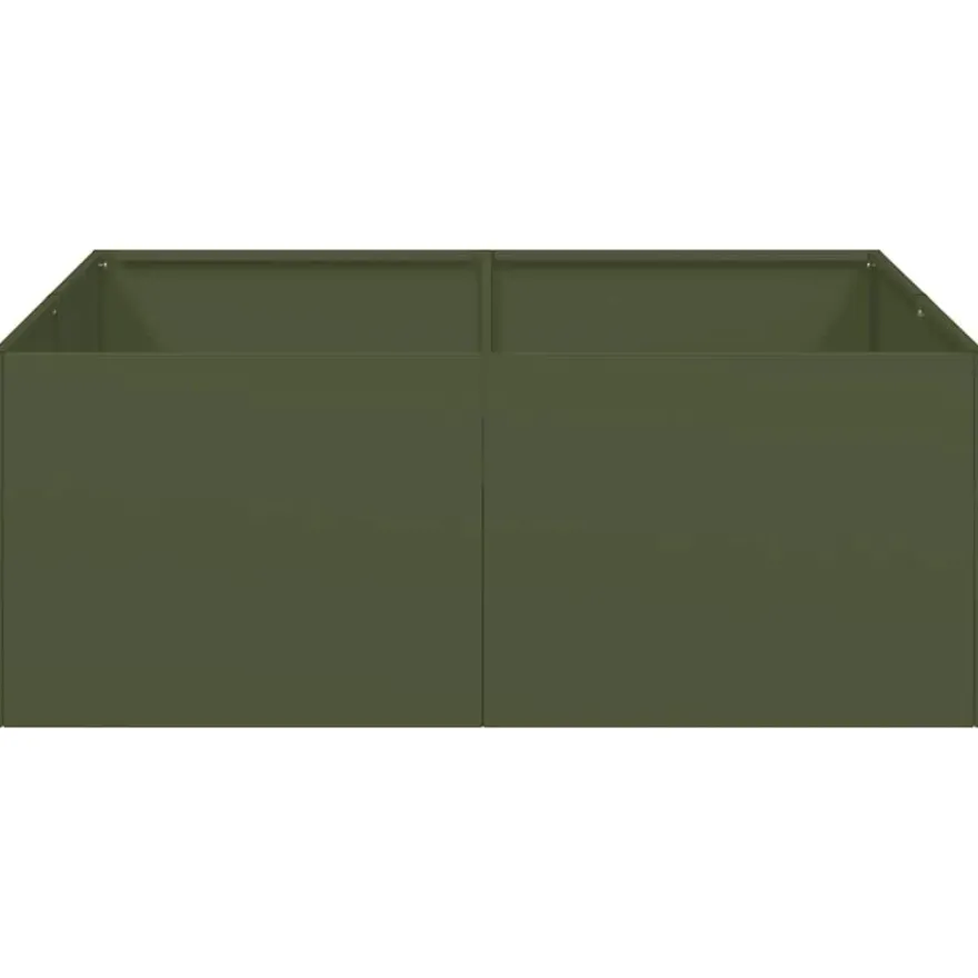 Kukkalaatikko oliivinvihreä 80x80x30 cm teräs (60804)