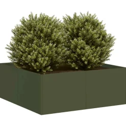 Kukkalaatikko oliivinvihreä 80x80x30 cm teräs (60804)