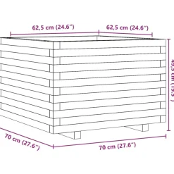Kukkalaatikko puutarhaan 70x70x49,5 cm kyllästetty mänty (47367)
