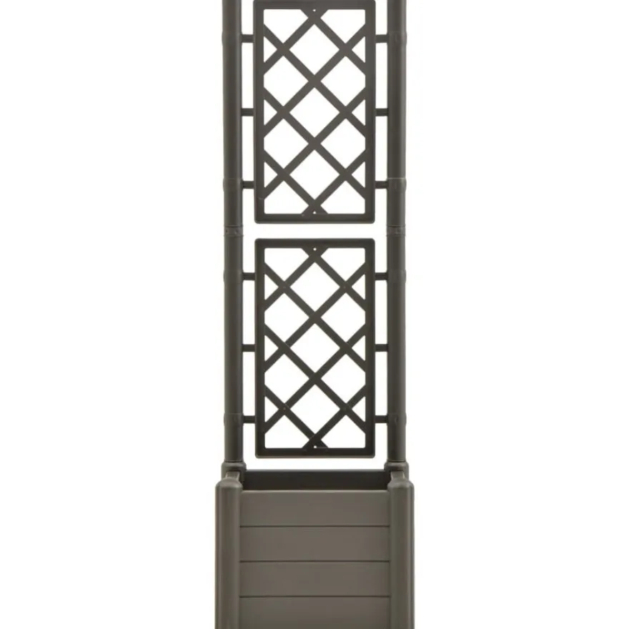 Kukkalaatikko säleiköllä 43x43x142 cm pp antrasiitti