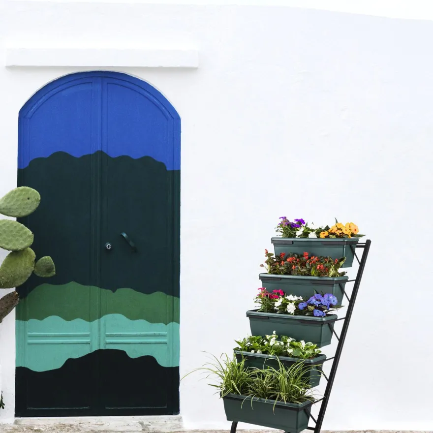 Kukkalaatikkoteline Linento Garden RS-001, 56x130cm, tummanvihreä