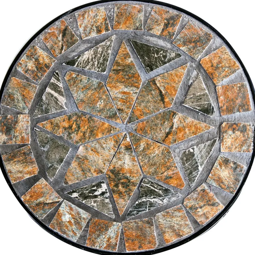 Kukkapöytä Home4You MOSAIC Ø25xK30 cm, musta