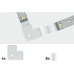 Kulmaliitin Paulmann MaxLED, 25x25mm, max.144W, valkoinen