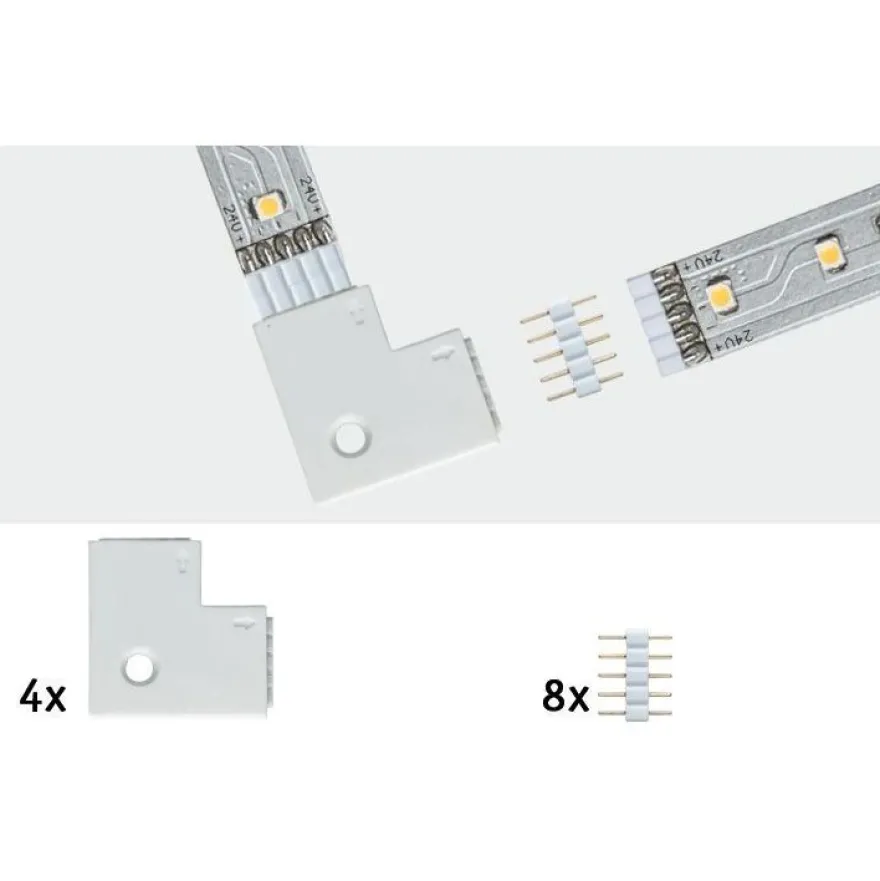 Kulmaliitin Paulmann MaxLED, 25x25mm, max.144W, valkoinen