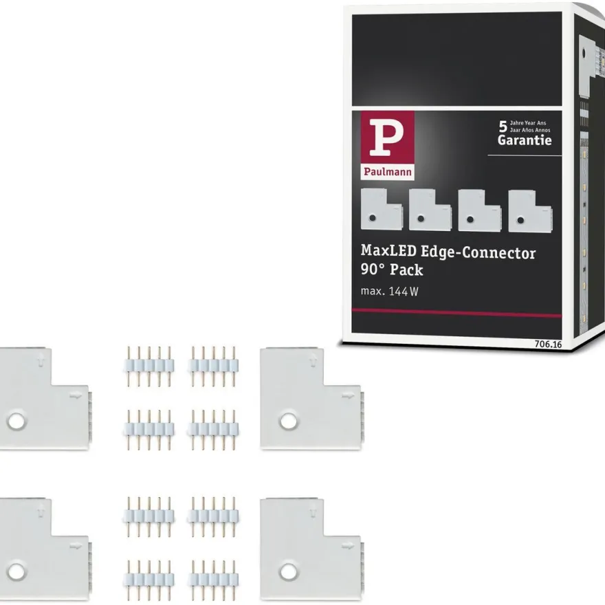 Kulmaliitin Paulmann MaxLED, 25x25mm, max.144W, valkoinen