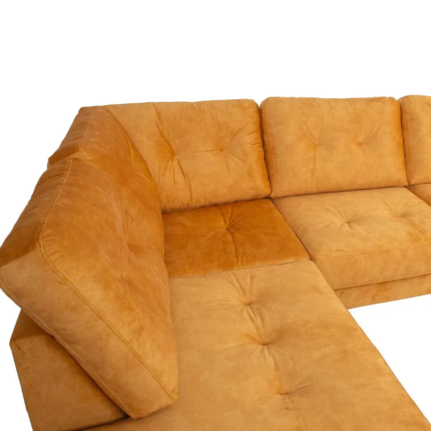 Kulmasohva Home4You HEIVI LC, keltainen sametti