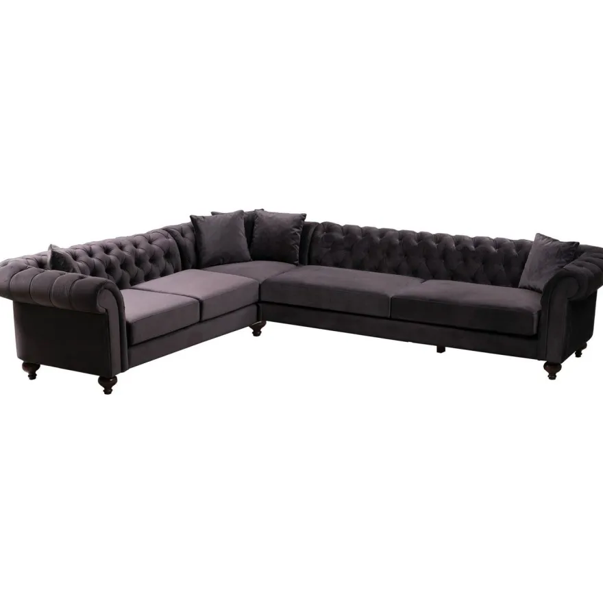 Kulmasohva Linento Furniture Bogart, vasen, ruskea