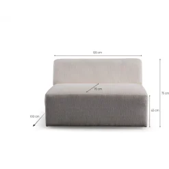 Kulmasohva Linento Furniture Melva, 5-istuttava, rahilla, valkoinen