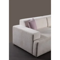 Kulmasohva Linento Furniture Melva, 5-istuttava, rahilla, valkoinen