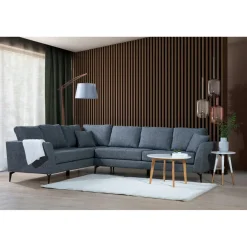 Kulmasohva Linento Furniture Tempo, vasen, harmaa