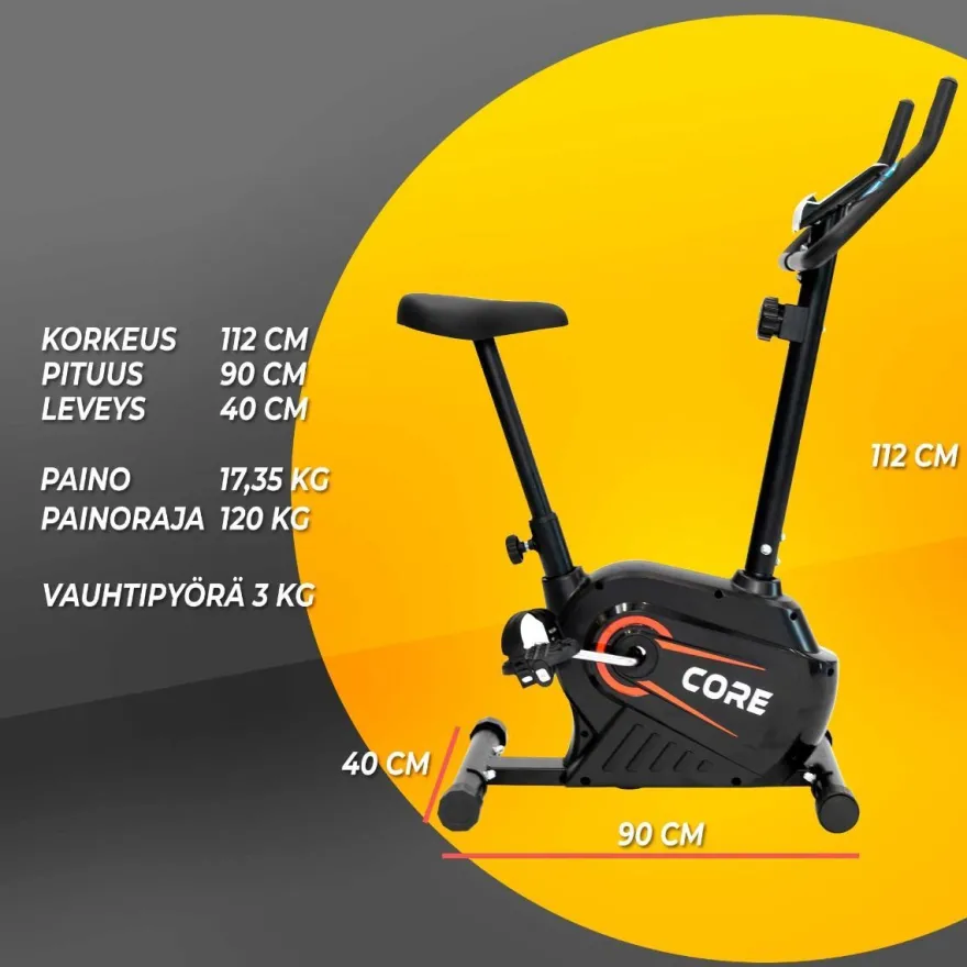 Kuntopyörä Core, 3kg magneettivastuksella