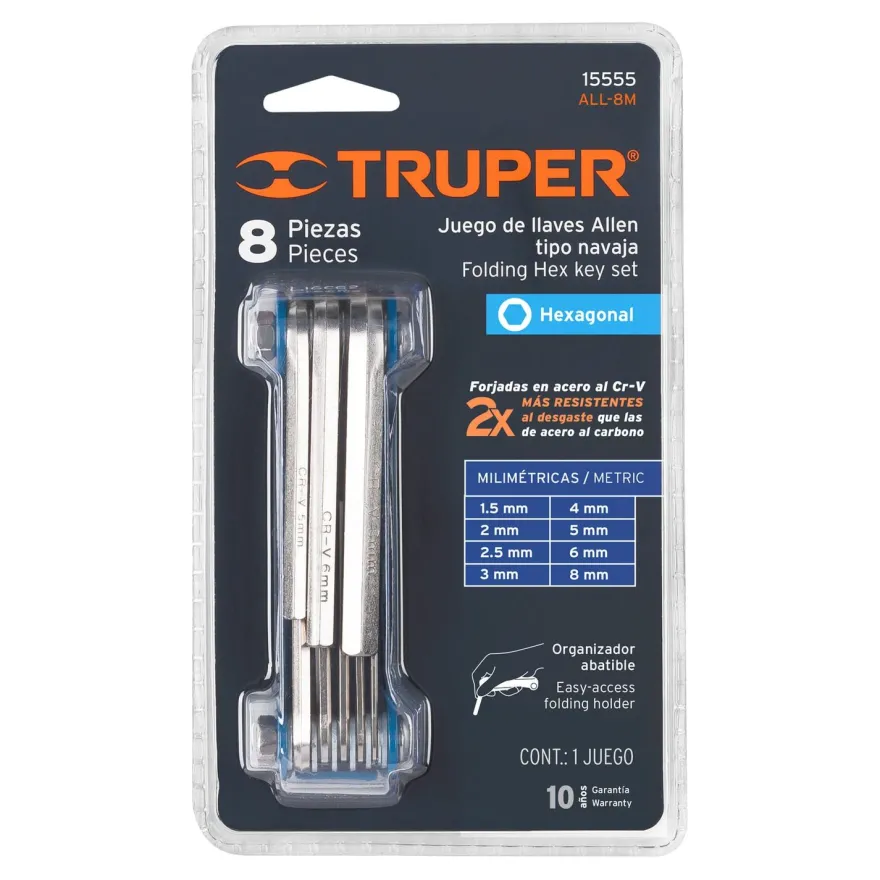 Kuusiokoloavainsarja Truper, 1, 5–8mm, 8 kpl