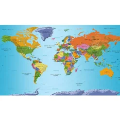 Kuvatapetti Artgeist World Map: Colourful Geography II, 500x280cm