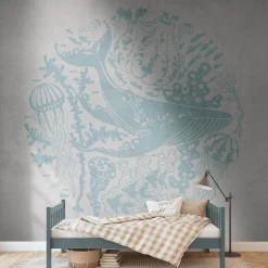Kuvatapetti A.S. Creation THE WALL 38306-1, 371x280cm, turkoosi